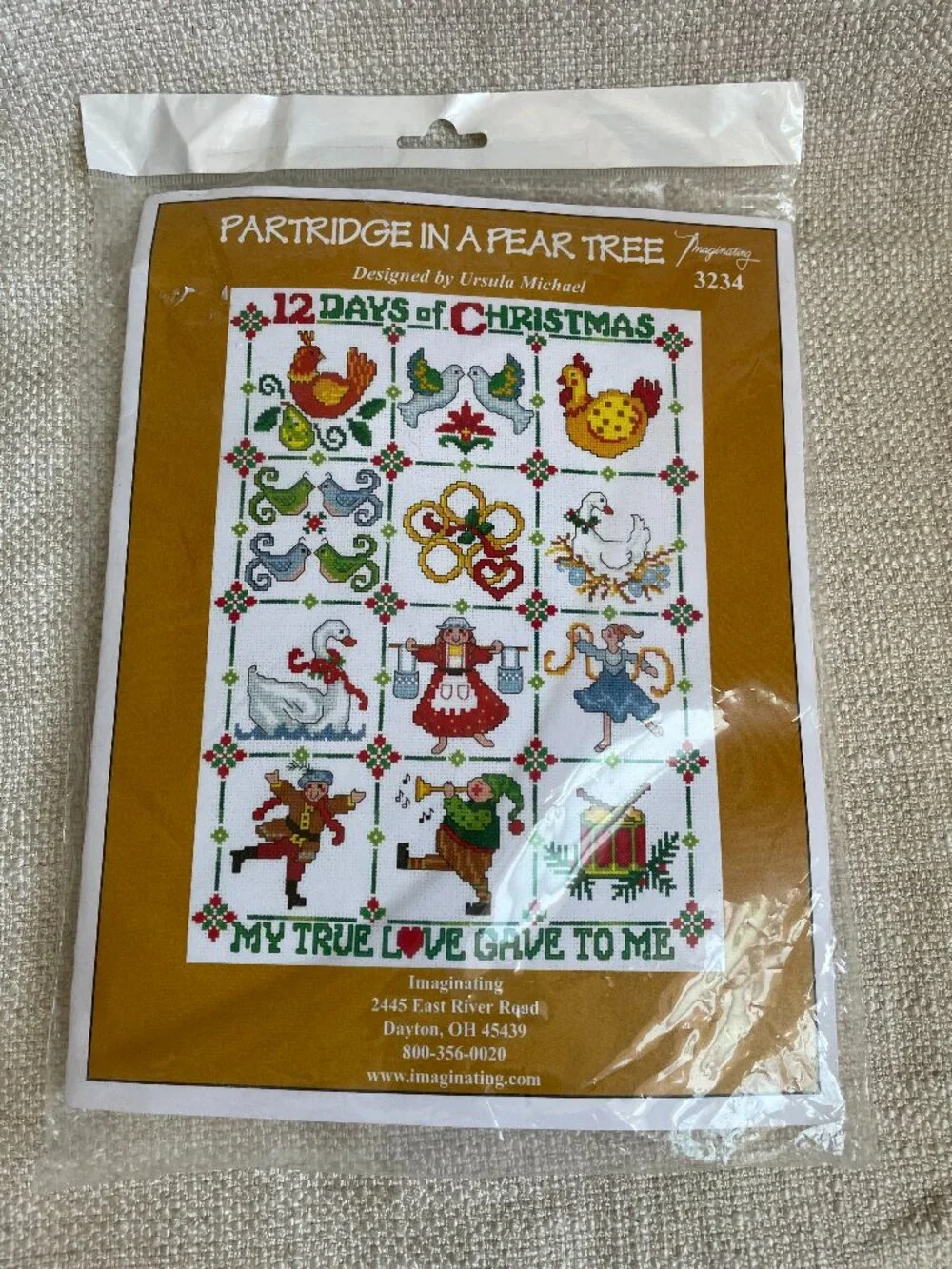 “Partridge in A Pear Tree 12 Days of Christmas’ Cross Stitch Pattern Kit 3234